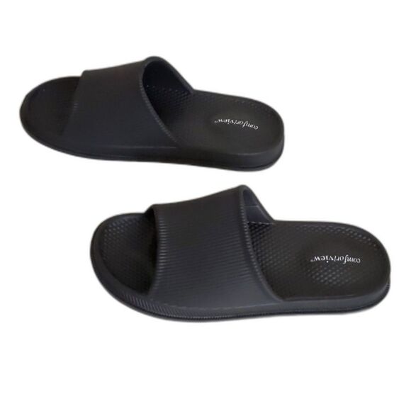 NEW Women's Comfortview Black Slip On Summer Beach Slide Sandals , Size 11W - Picture 5 of 6